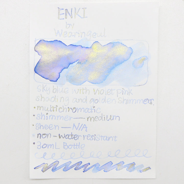 Wearingeul ENKI ink swatches and writing samples - Buchan's Stationery