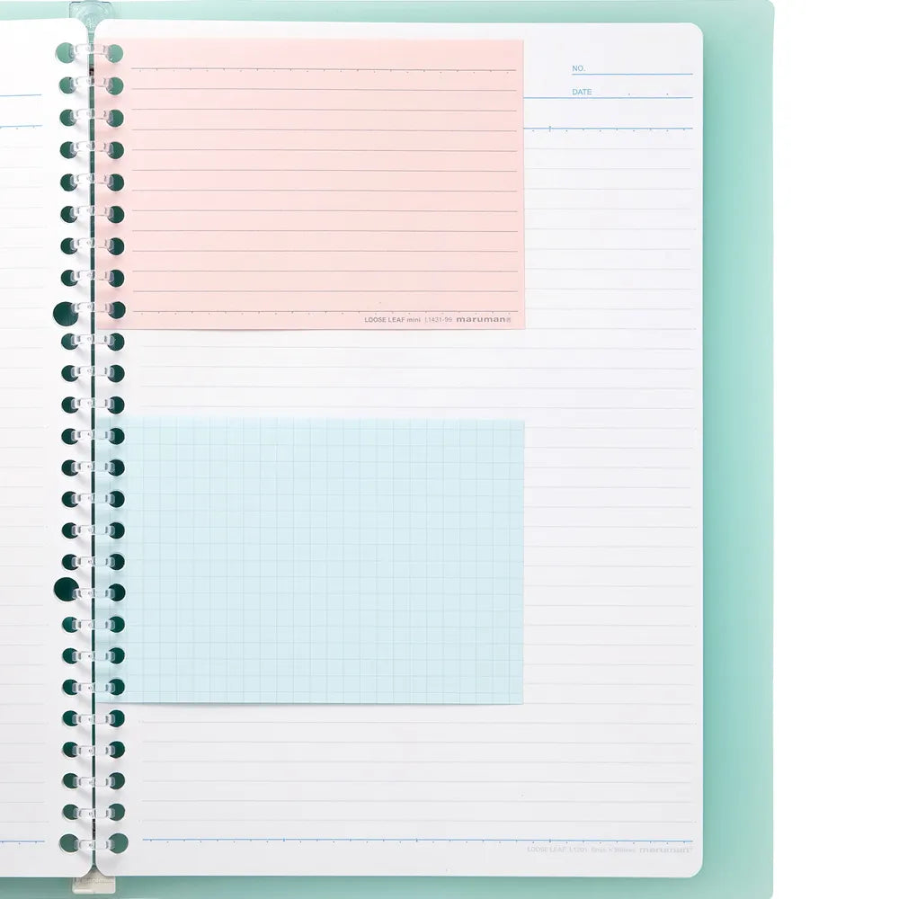 Maruman - MINI Ruled Loose Leaf Paper Mix - 6mm, 3 Colors, 90 Sheets