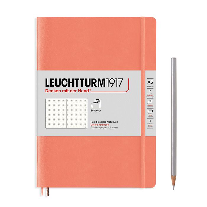 Leuchtturm1917 - A5 Notebook - 123 Pages - Softcover - Dotted - Bellini