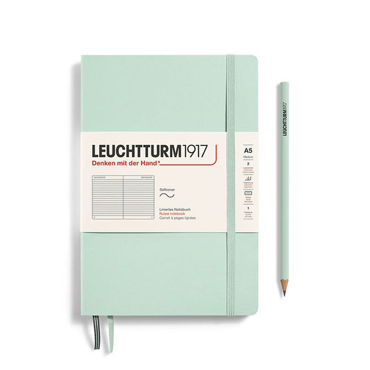 Leuchtturm1917 - A5 Notebook - 123 Pages - Softcover - Ruled - Mint Green