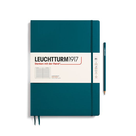 Leuchtturm1917 - Ruled A4+ - Master Slim Notebook - 123 Pages - Pacific Green