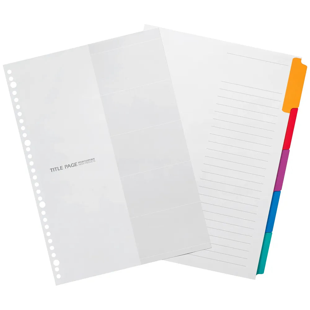 MARUMAN - A4 Size - Laminated Tab Index - 5 Sheets