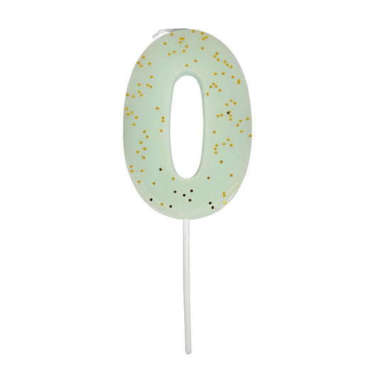 MERI MERI - Coloured Number "0" Candle - Turquoise