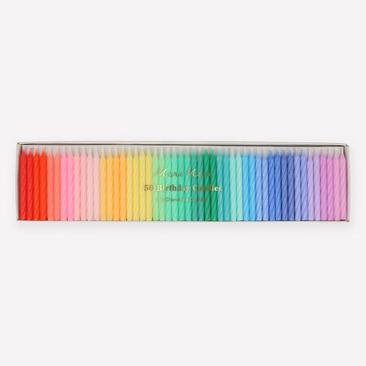 MERI MERI - Rainbow Colours Birthday Candle Set - Pack of 50