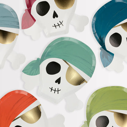 MERI MERI - Skull Pirate Paper Plates - Pack of 8