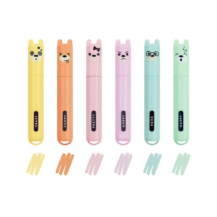 Legami - Teddy's Style 6 Mini Highlighters