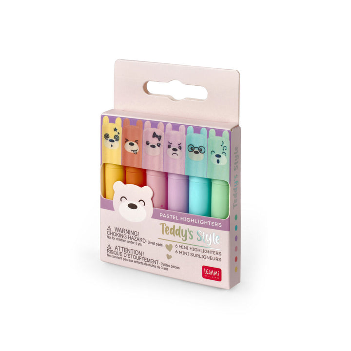 Legami - Teddy's Style 6 Mini Highlighters