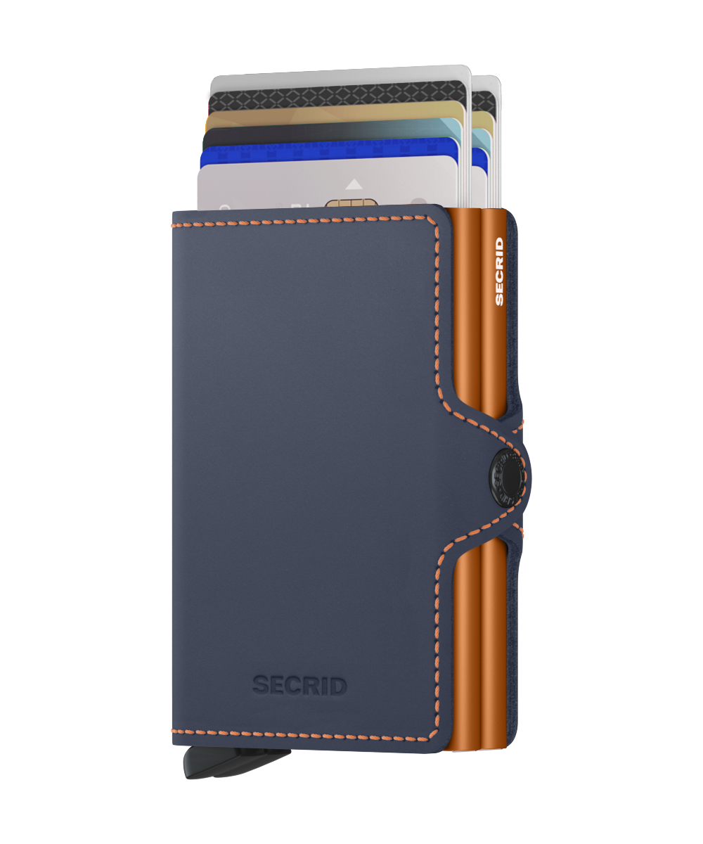 SECRID - Twinwallet - Matte - Night Blue/Orange