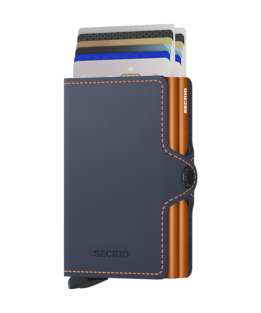 SECRID - Twinwallet - Matte - Night Blue/Orange