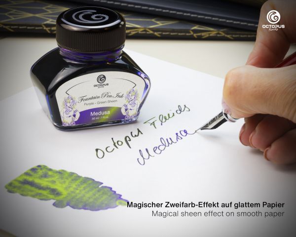 Octopus Fluids - Sheening 30ml Fountain Pen Ink - Medusa Violet/Green