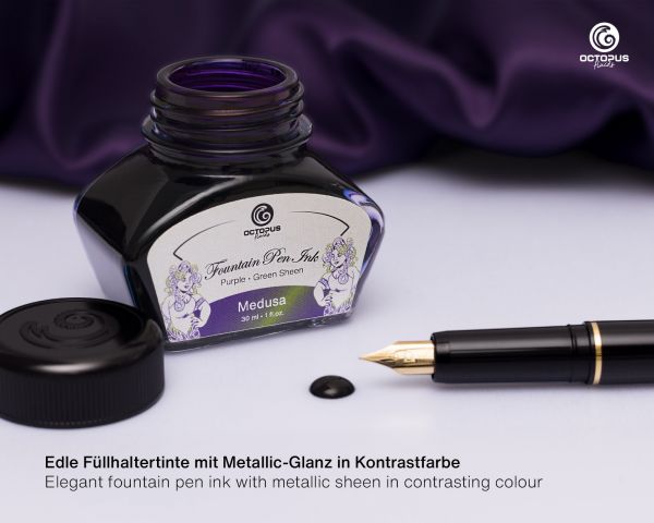 Octopus Fluids - Sheening 30ml Fountain Pen Ink - Medusa Violet/Green