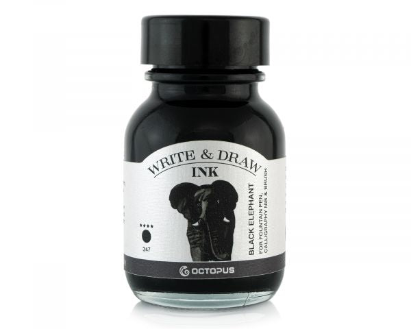 Octopus Fluids - Write & Draw Ink 50ml - 347 Black Elephant