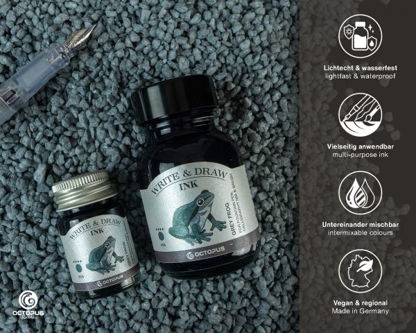 Octopus Fluids - Write & Draw Ink 50ml - 458 Grey Frog