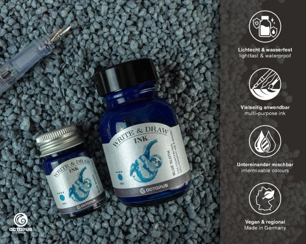 Octopus Fluids - Write & Draw Ink 50ml - 484 Blue Sloth