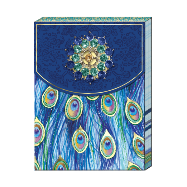 Punch Studio - Brooch Notepad - Blue Peacock