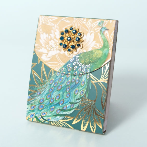 Punch Studio - Brooch Notepad - Gold Peacock