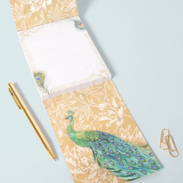 Punch Studio - Brooch Notepad - Gold Peacock