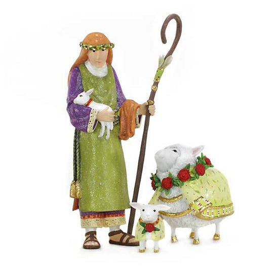 Patience Brewster - Nativity Shepherd & Sheep Figures (Set of 3)