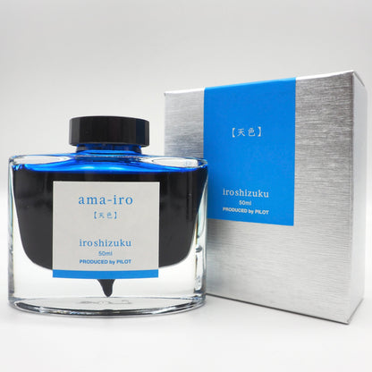 百乐 PILOT - Iroshizuku 色彩雫 50ml Bottled Fountain Pen Ink - 天色 Ama Iro Ink Swatches 试色 - Free Shipping to US and Canada