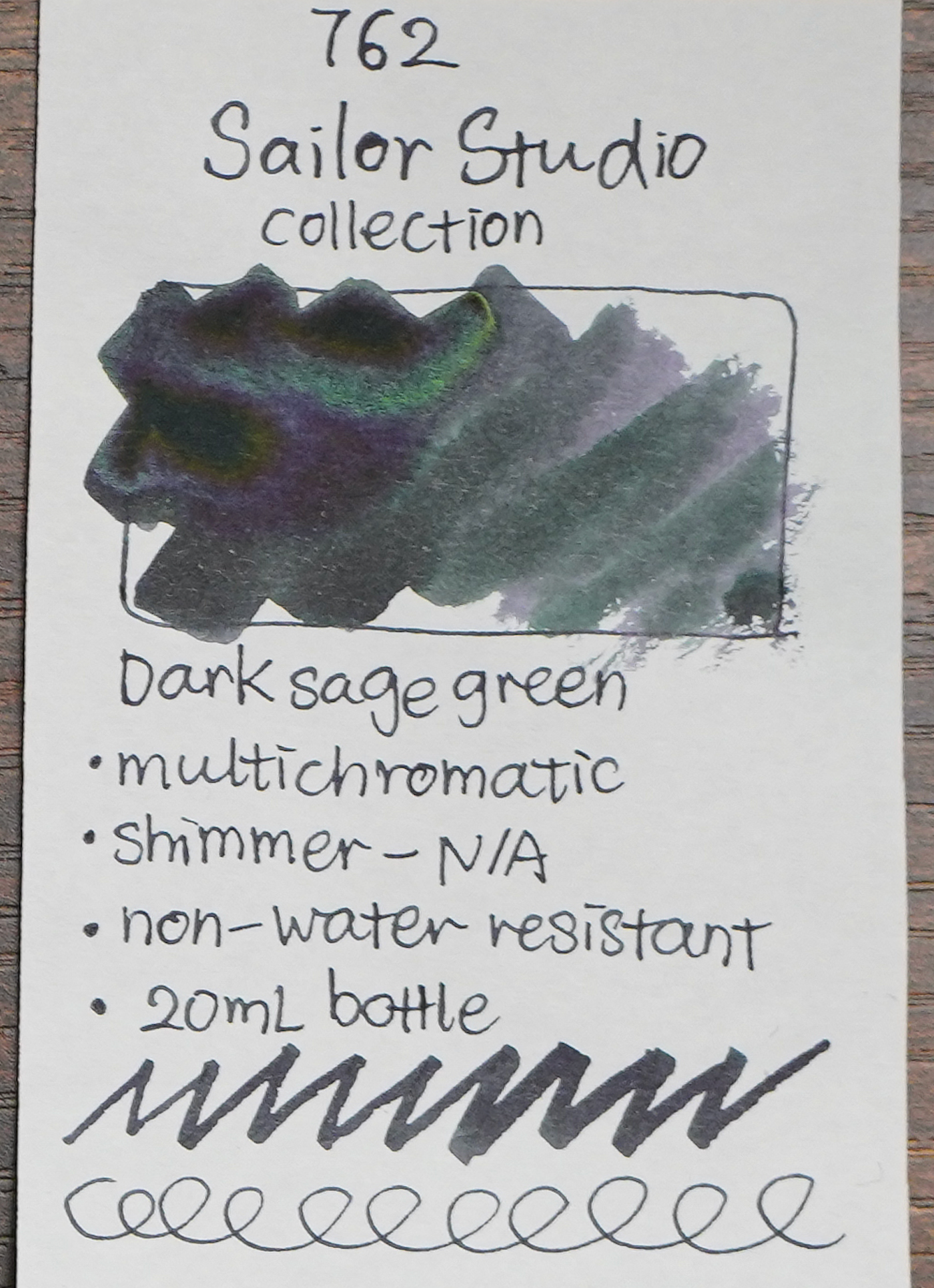 Sailor Ink Studio Review - Ink Swatch - 762