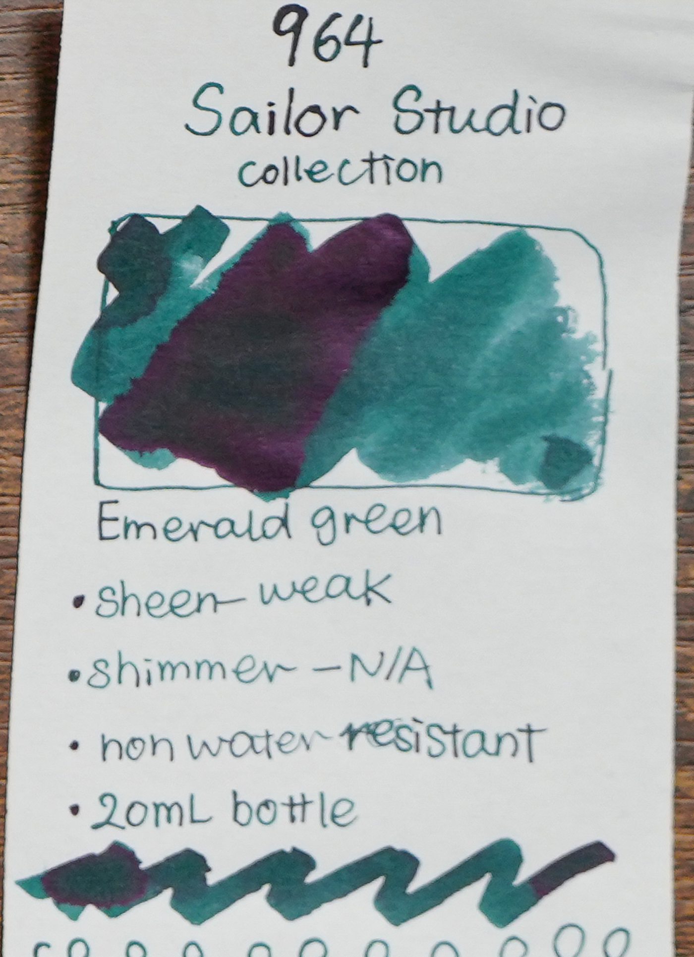 Sailor Ink Studio Review - Ink Swatch - 964