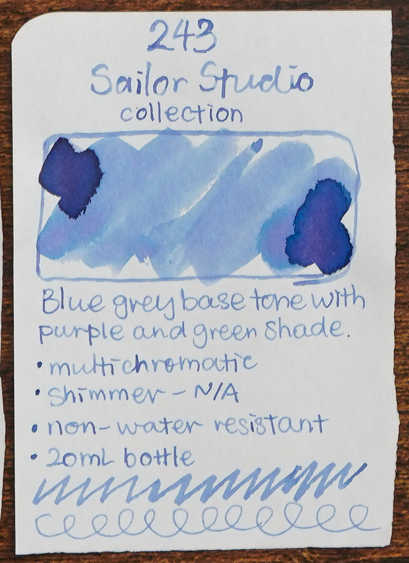 Sailor Ink Studio Review - Ink Swatch - 243