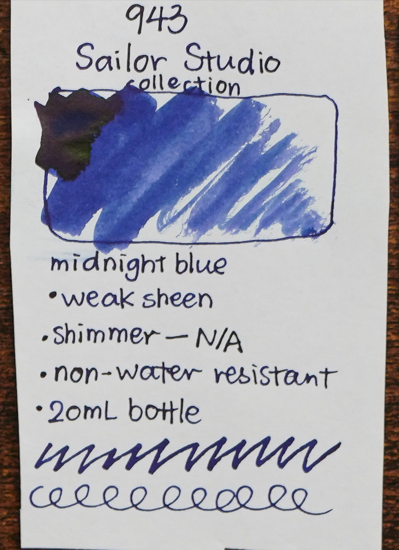 Sailor Ink Studio Review - Ink Swatch - 943