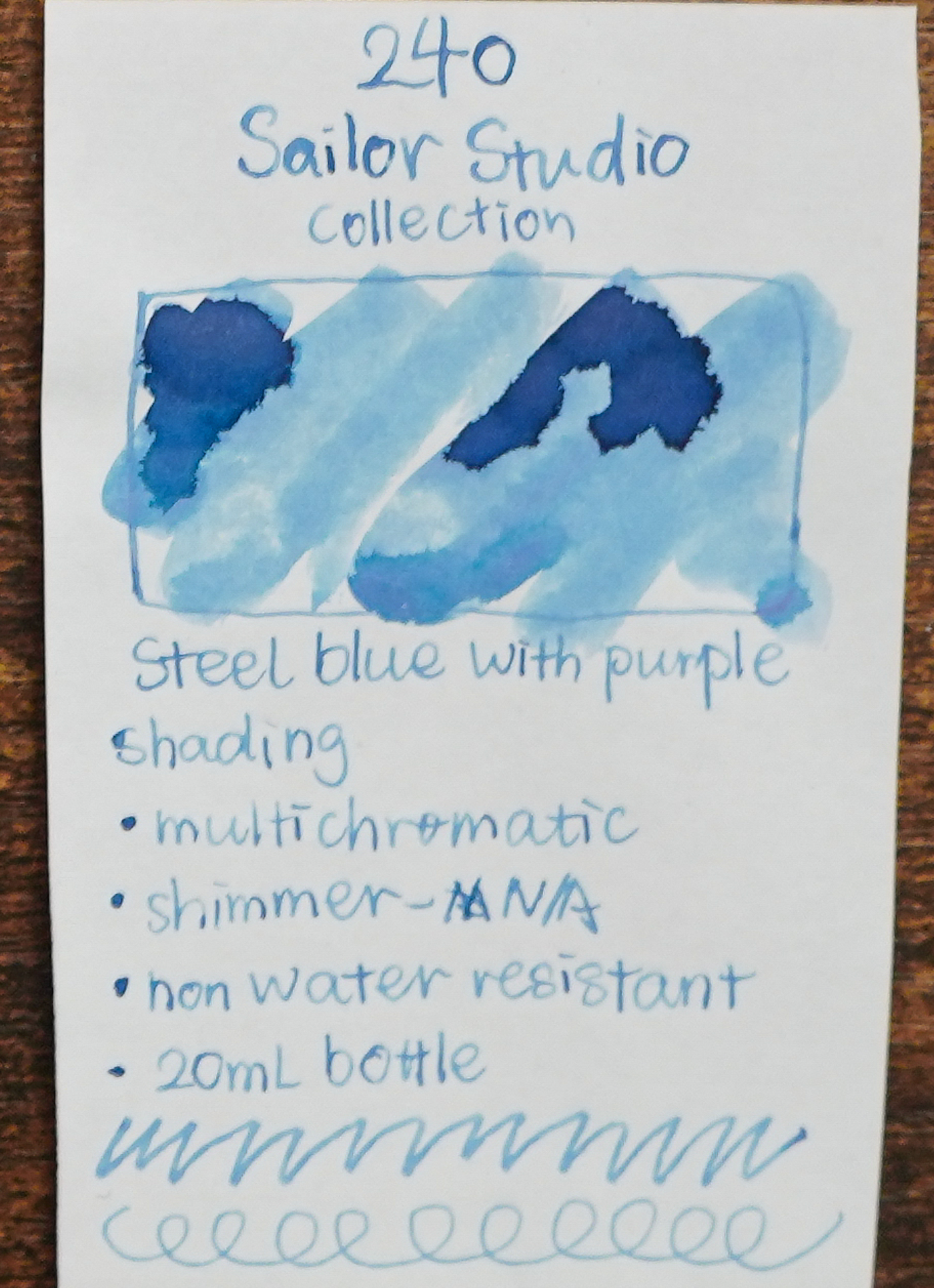 Sailor Ink Studio Review - Ink Swatch - 240