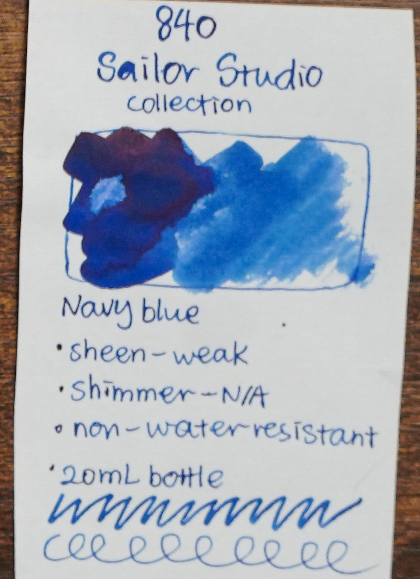 Sailor Ink Studio Review - Ink Swatch - 840