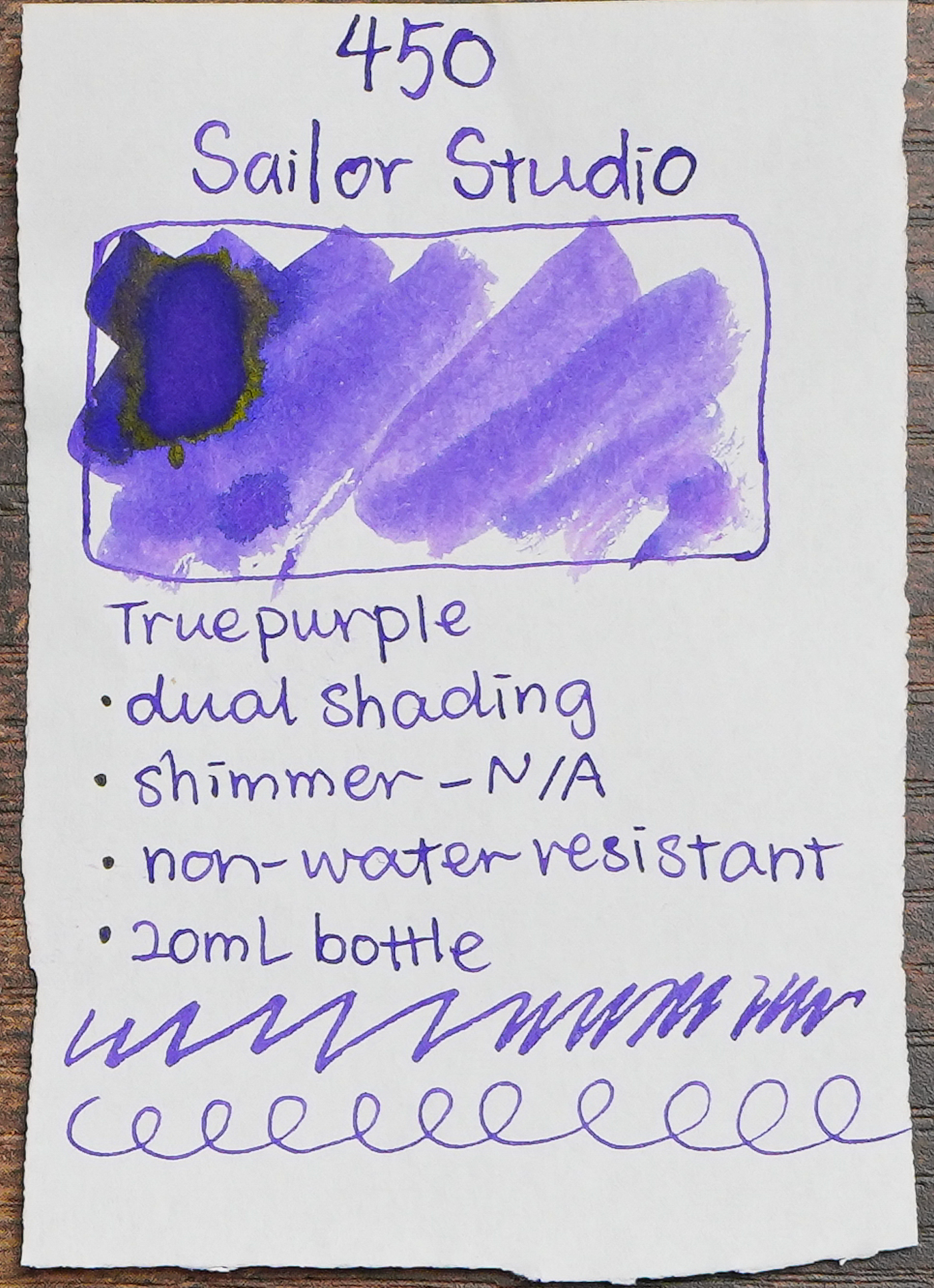 Sailor Ink Studio Review - Ink Swatch - 450