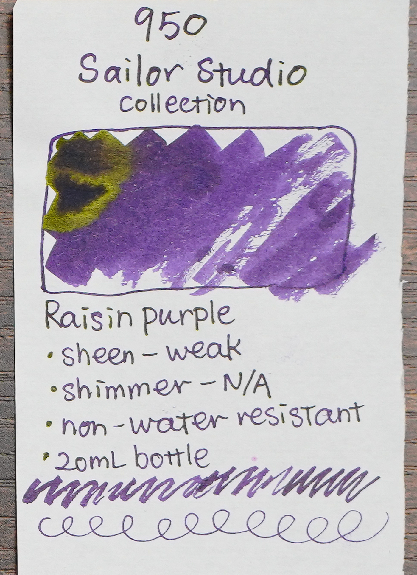 Sailor Ink Studio Review - Ink Swatch - 950