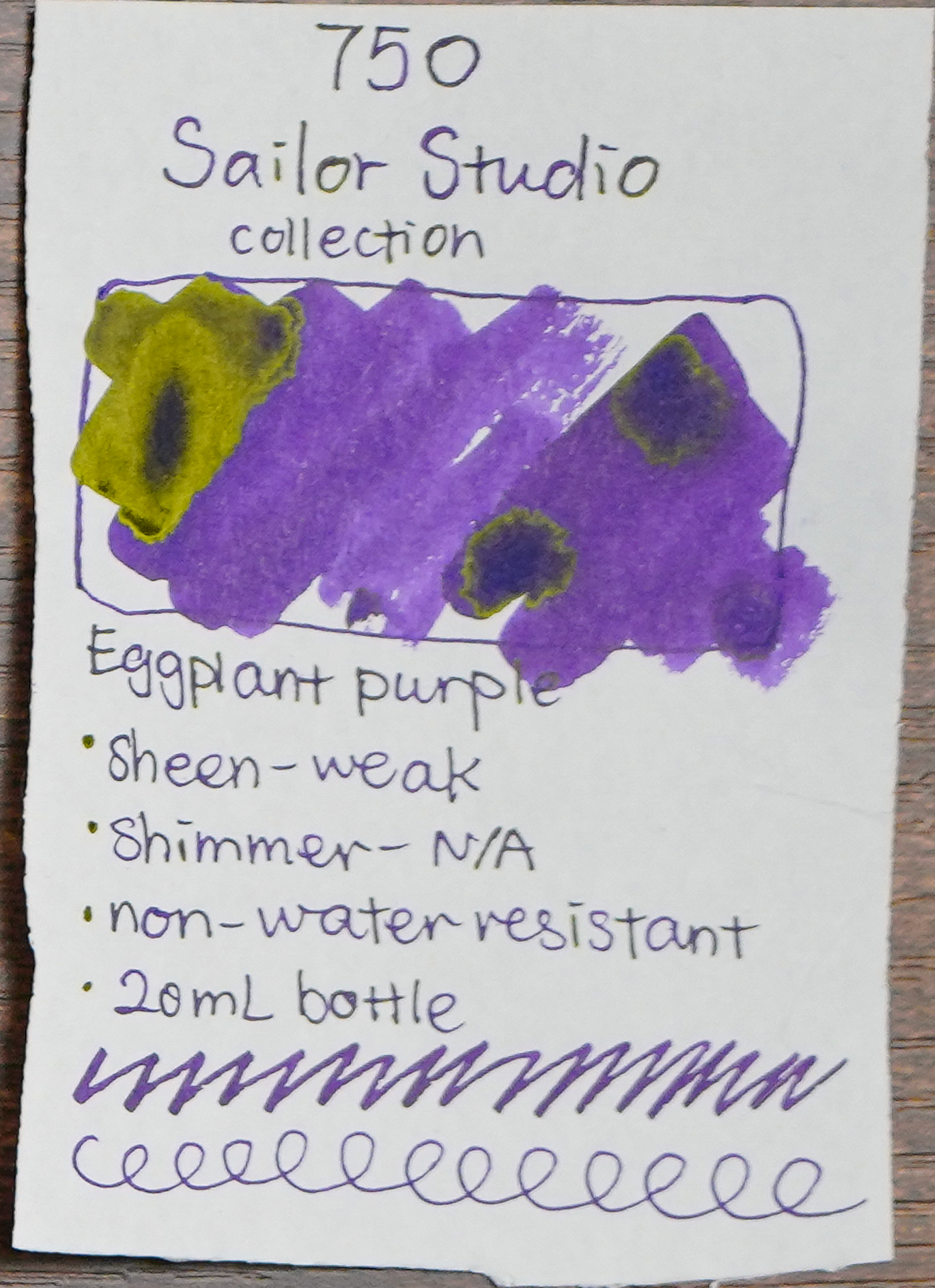 Sailor Ink Studio Review - Ink Swatch - 750