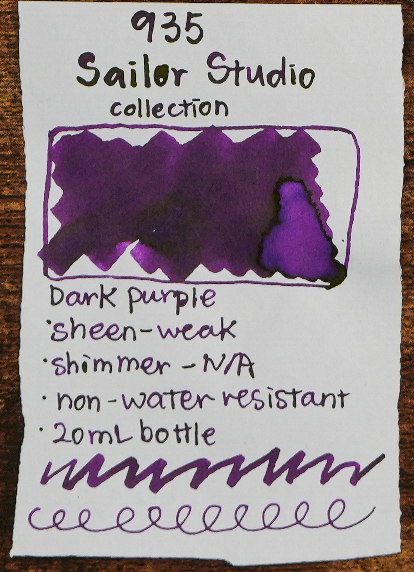 Sailor Ink Studio Review - Ink Swatch - 935