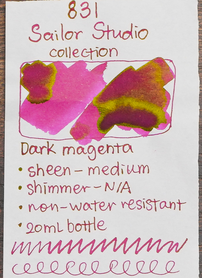 Sailor Ink Studio Review - Ink Swatch - 831