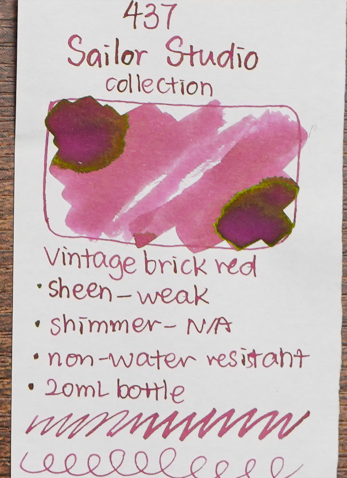 Sailor Ink Studio Review - Ink Swatch - 437