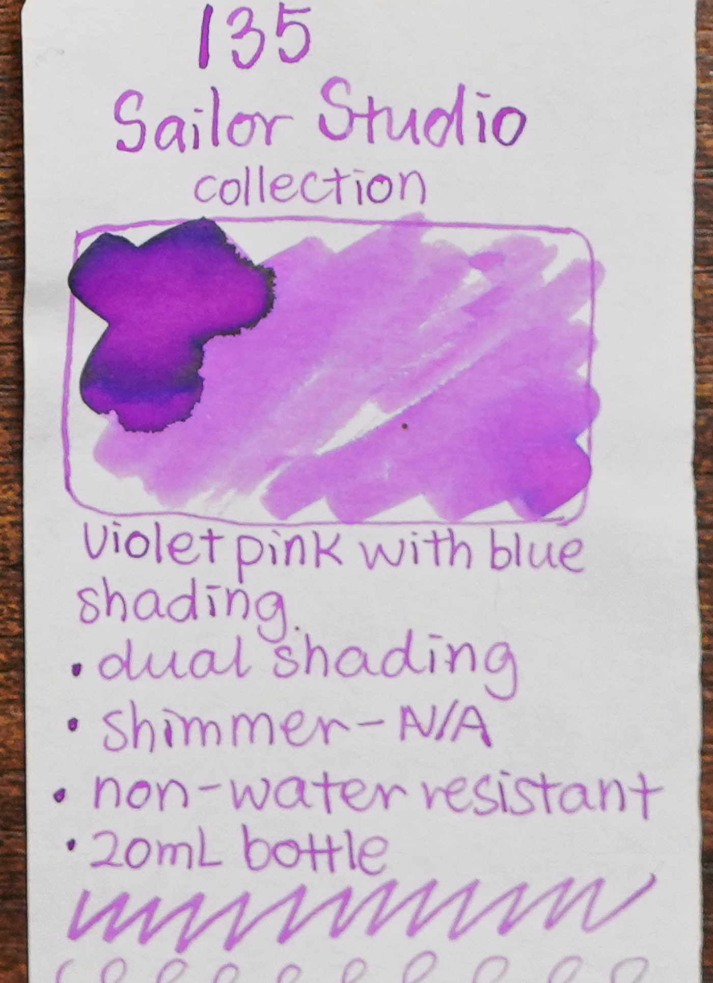 Sailor Ink Studio Review - Ink Swatch - 135