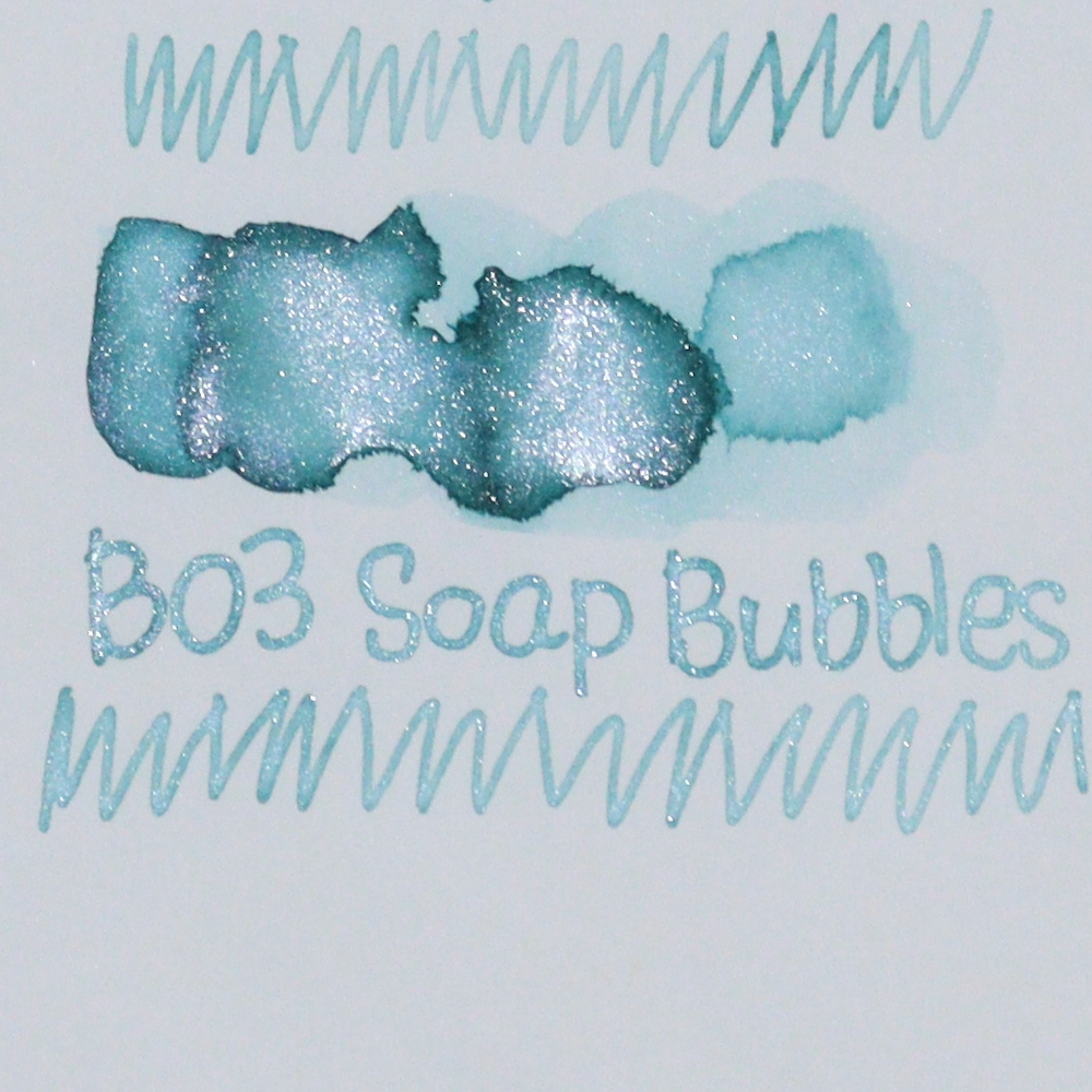TONO & LIMS - 30ML Fountain Pen Ink - Breeze Symphony Line - Soap Bubbles (Shimmer) Swatches
