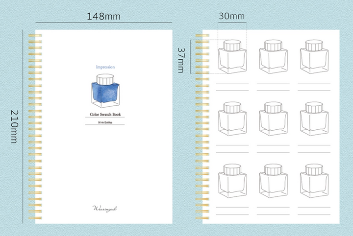 Wearingeul - Impression Ink Color Swatch Book - 9 ink bottles