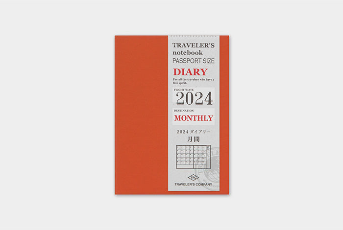 TRAVELER’S NOTEBOOK – Refill 2024 Monthly (Passport Size) (Pre-Order)