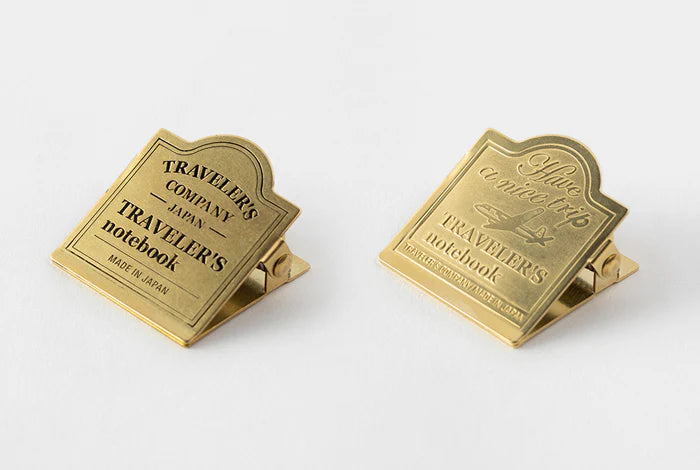 Traveler's Notebook - 030 Brass Clip (Regular or Passport Size) - TRC Logo