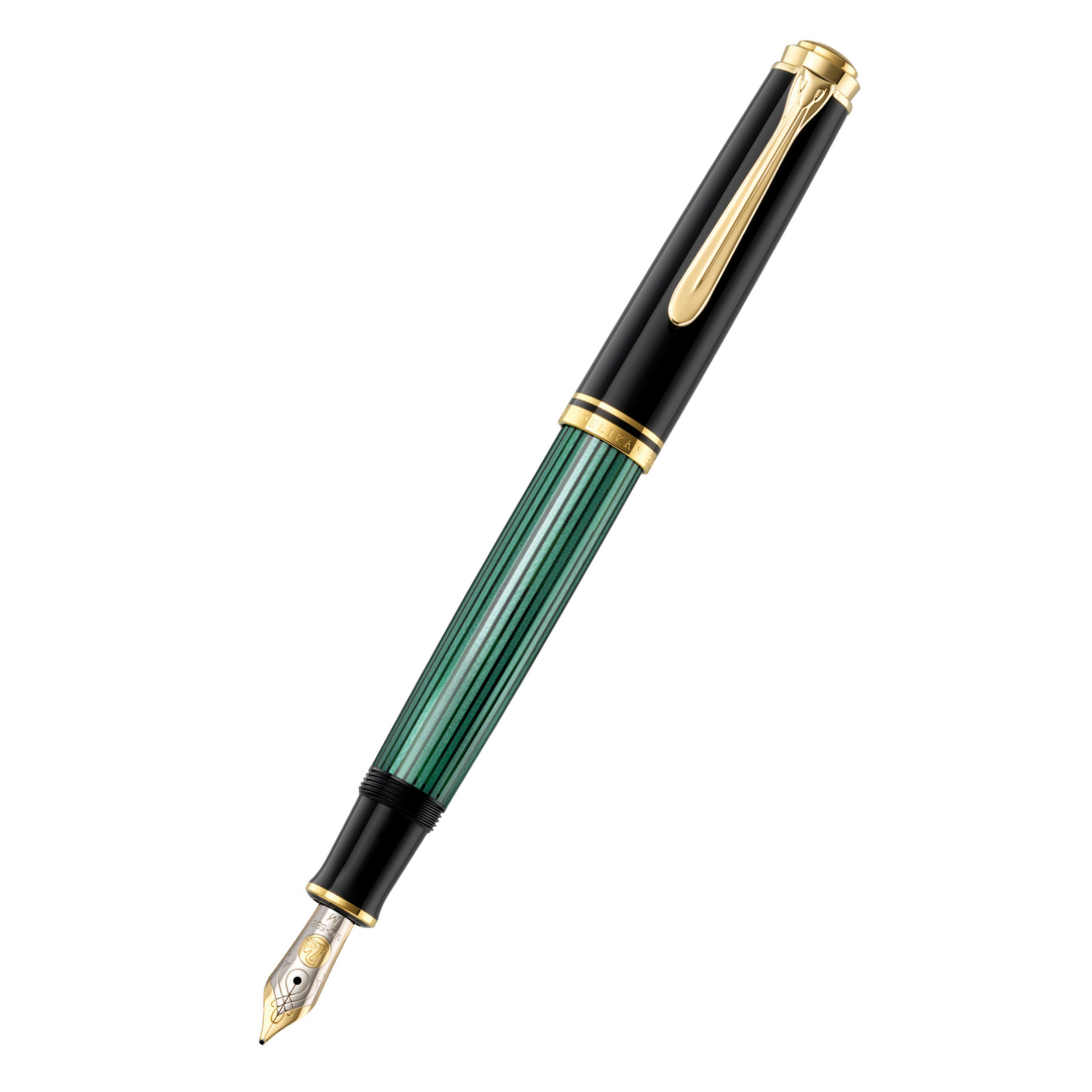 Pelikan - Souverän Fountain Pen - M600 Black Green Stripe - Free shipping to US and Canada - Vancouver Buchan’s Kerrisdale Stationery Store