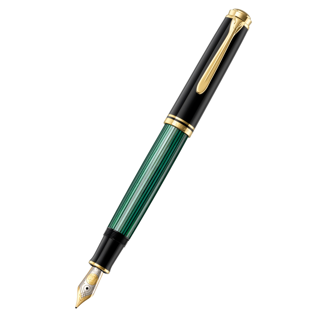 Pelikan - Souverän Fountain Pen - M800 Black Green Stripe - Free shipping to US and Canada - Vancouver Buchan’s Kerrisdale Stationery Store