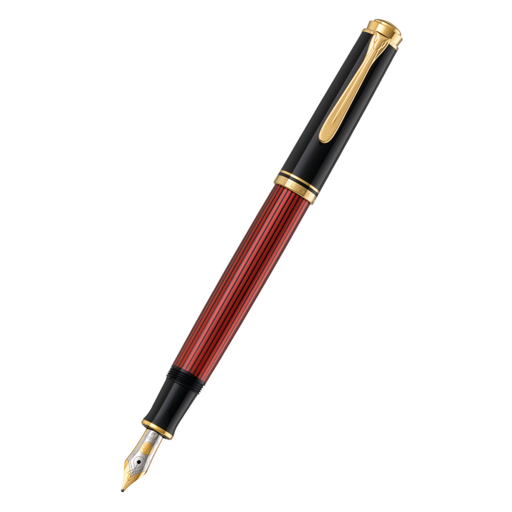 Pelikan - Souverän Fountain Pen - M400 Black Red Stripe - Free shipping to US and Canada - Vancouver Buchan’s Kerrisdale Stationery Store