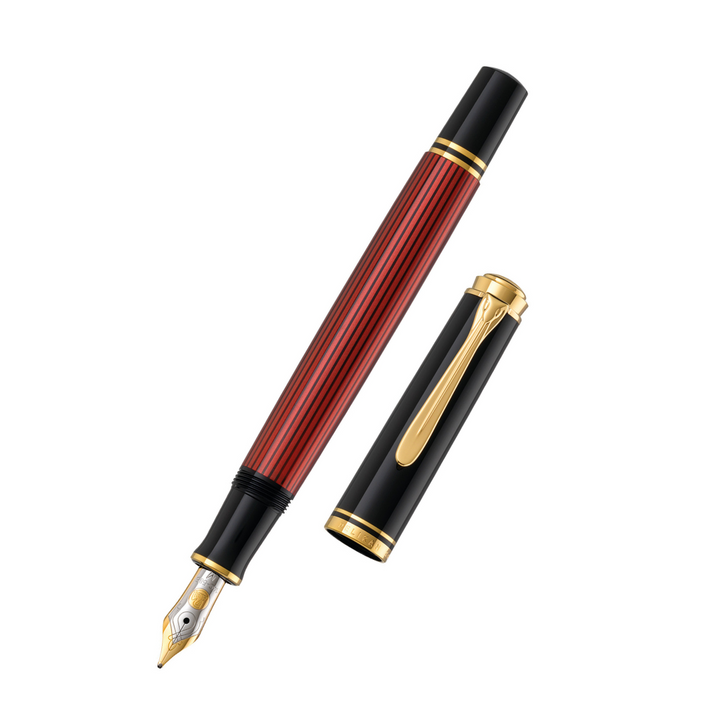 Pelikan - Souverän Fountain Pen - M400 Black Red Stripe - Free shipping to US and Canada - Vancouver Buchan’s Kerrisdale Stationery Store