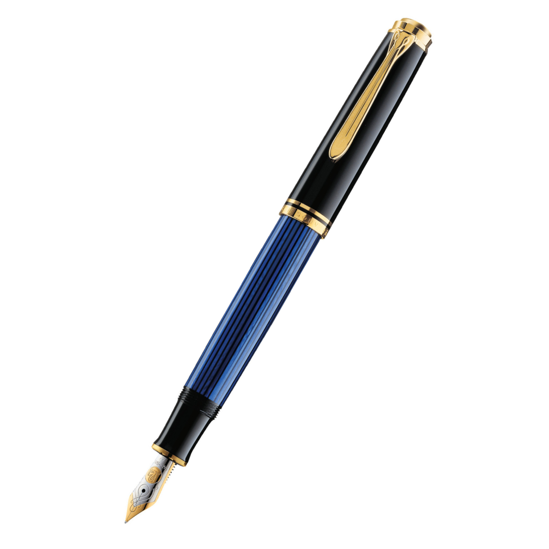 Pelikan - Souverän Fountain Pen - M400 Black Blue Stripe - Free shipping to US and Canada - Vancouver Buchan’s Kerrisdale Stationery Store