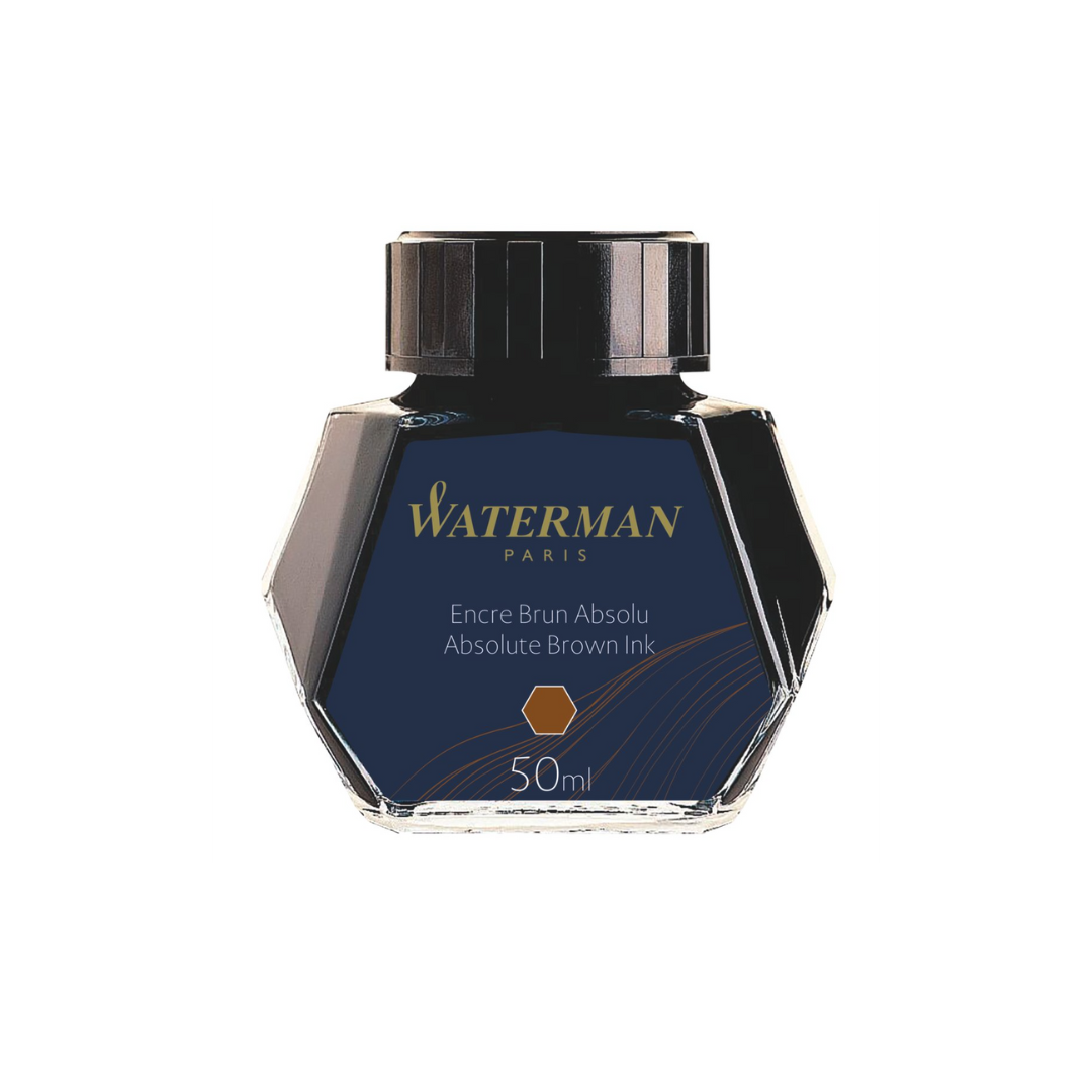 WATERMAN - Fountain Pen Ink 50ml Bottle Ink - Absolute Brown - Free shipping to US and Canada