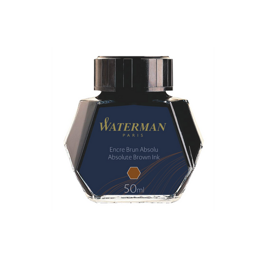 WATERMAN - Fountain Pen Ink 50ml Bottle Ink - Absolute Brown - Free shipping to US and Canada