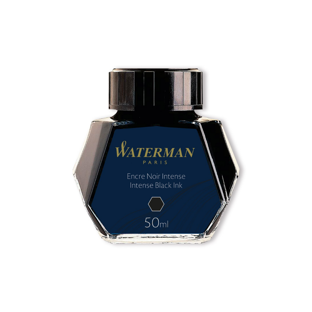 WATERMAN - Fountain Pen Ink 50ml Bottle Ink - Intense Black - Safe for Vintage Fountain Pens and All Fountain Pens -Must Have Fountain Pen Ink - Free Shipping to US and Canada
