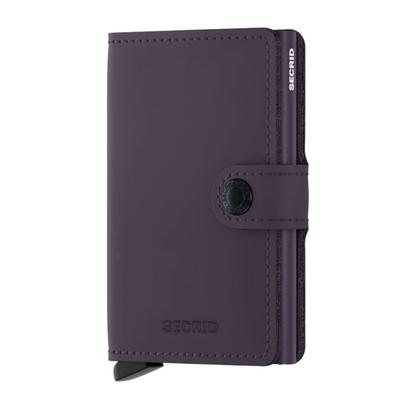 Secrid Miniwallet Matte Leather - European cowhide leather wallet - Dark Purple