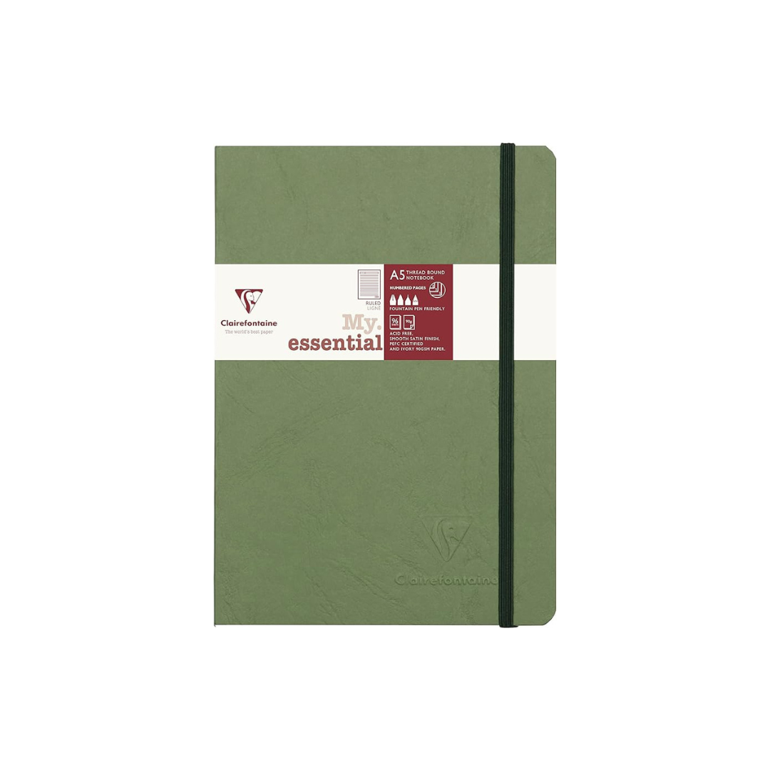 CLAIREFONTAINE - My Essential Notebook - A5 Dot Grid - 192 Pages - Green
